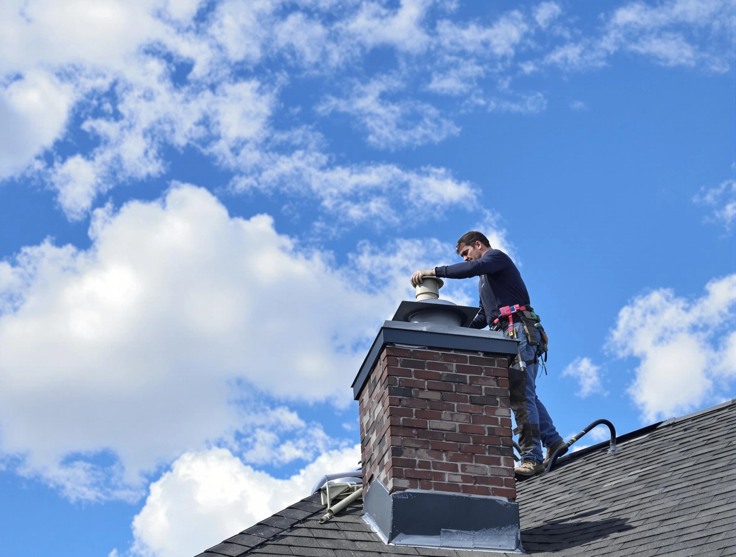 The Pinery Chimney Sweep installing a sturdy chimney cap in The Pinery, CO