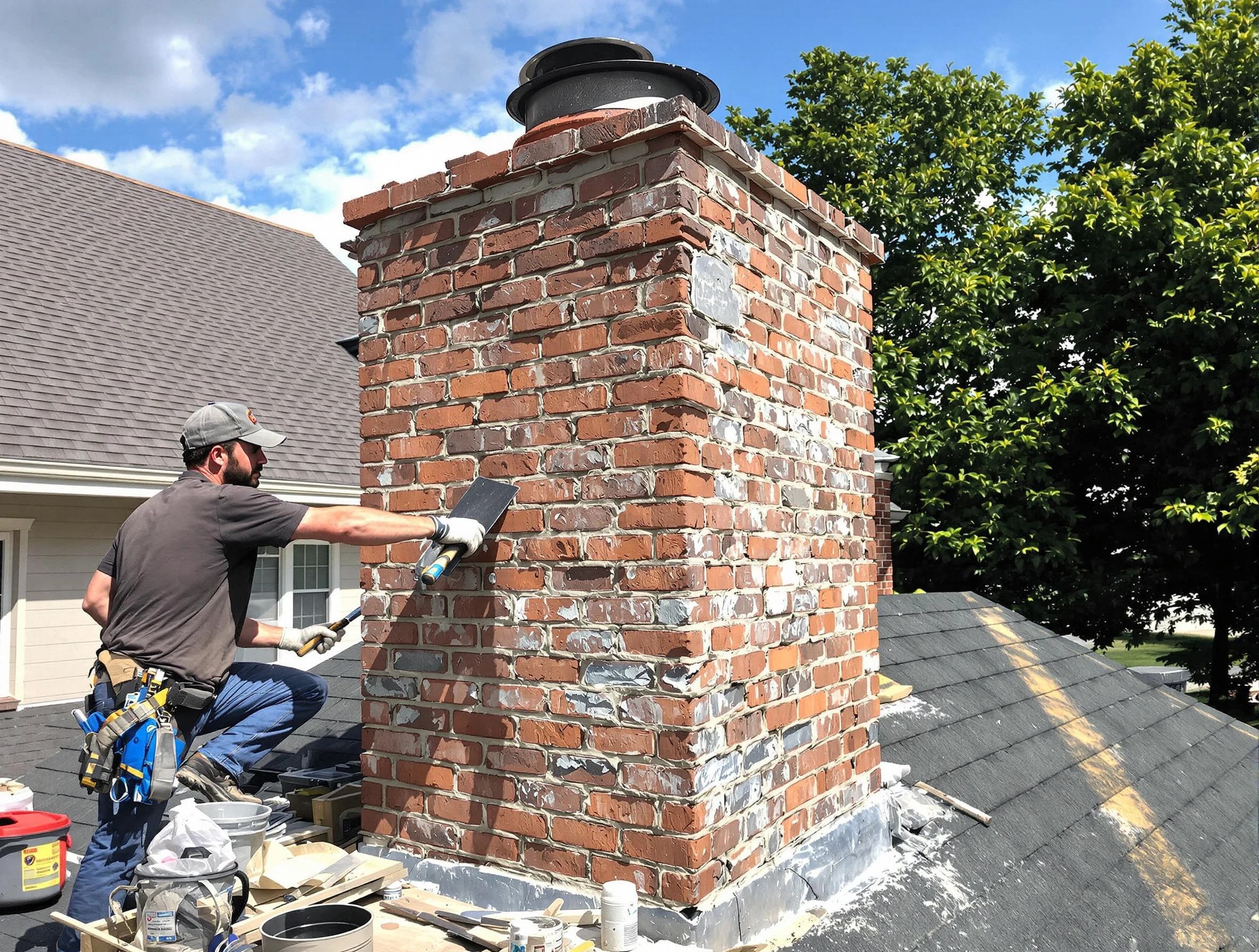 Completed chimney rebuild by The Pinery Chimney Sweep in The Pinery, CO