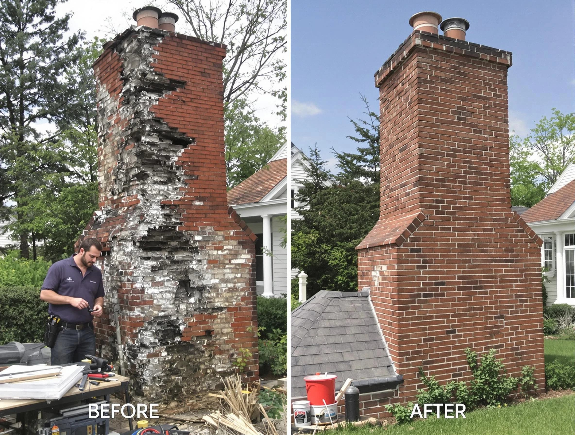 The Pinery Chimney Sweep performing a full chimney restoration in The Pinery, CO