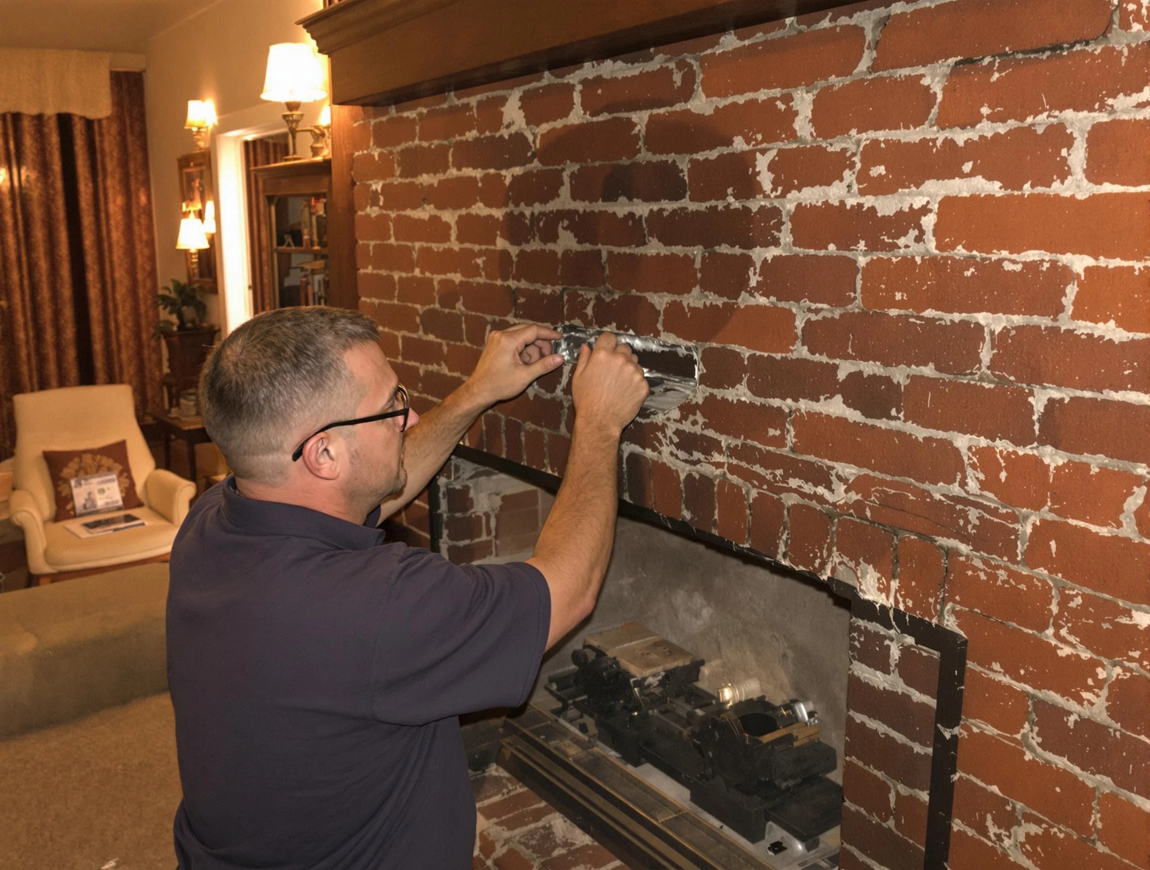 The Pinery Chimney Sweep expert fixing a fireplace in The Pinery, CO