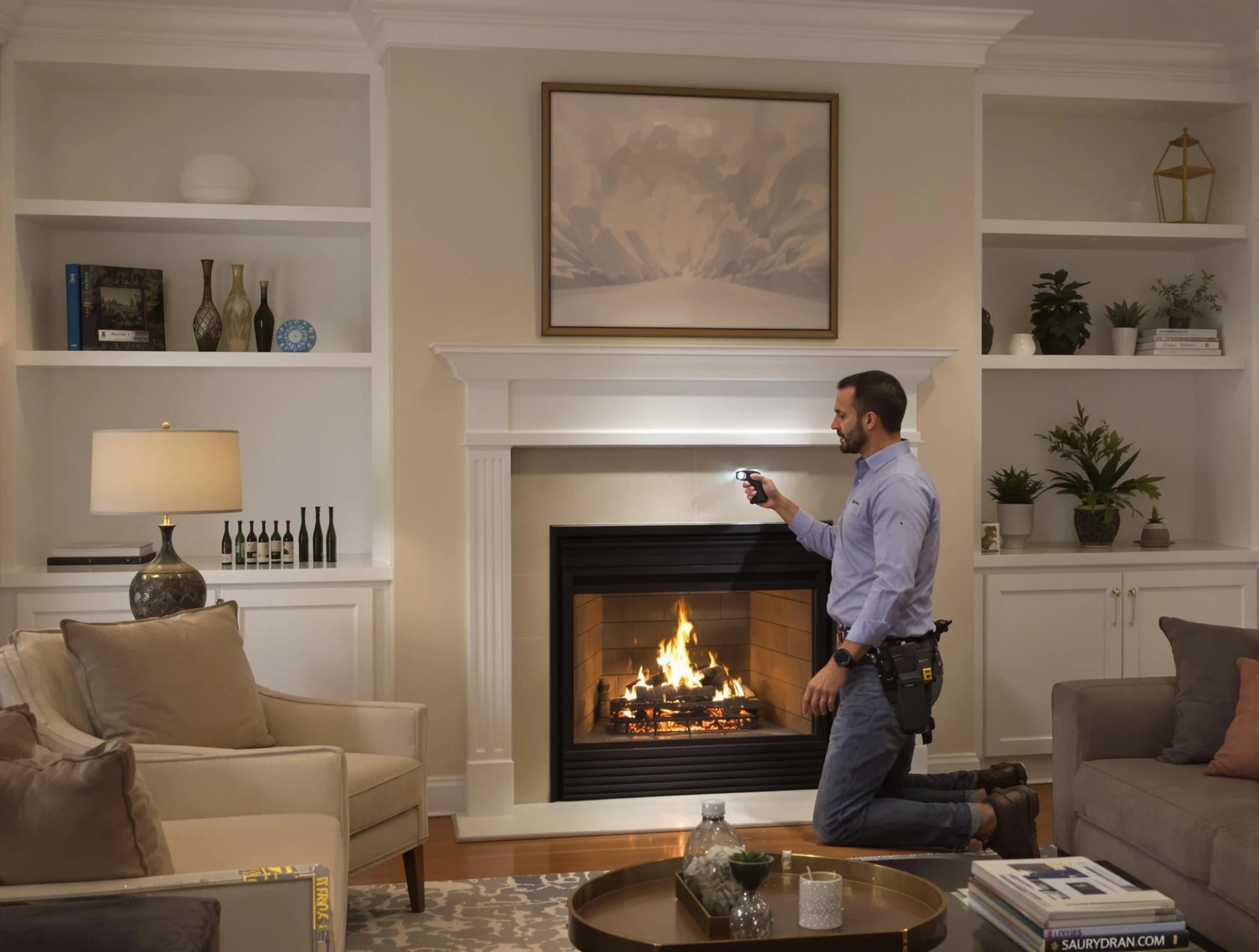 The Pinery Chimney Sweep conducting a fireplace safety inspection in The Pinery, CO