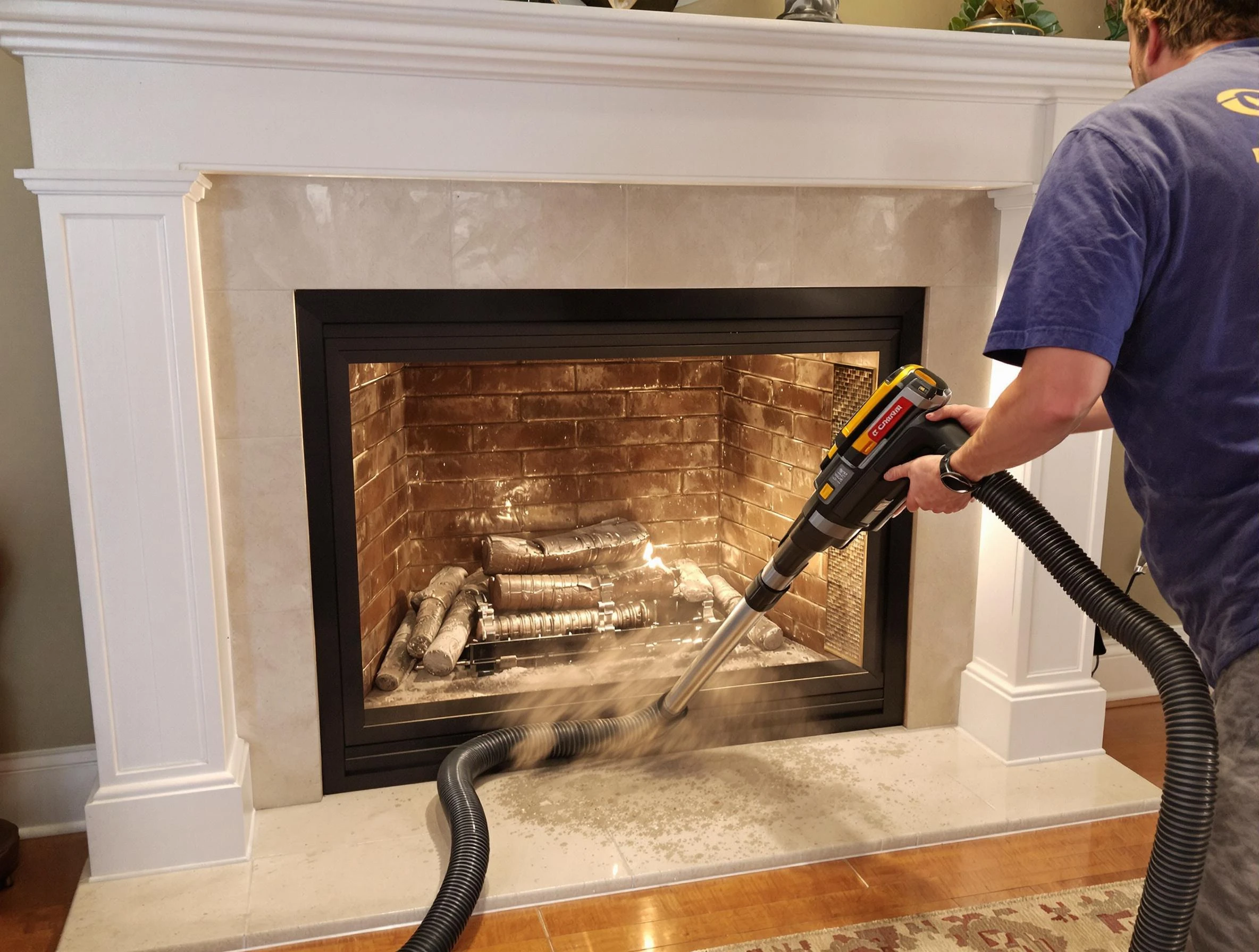 Fireplace cleaning performed by The Pinery Chimney Sweep in The Pinery, CO